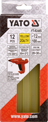Karštų klijų lazdelės | geltonos | 7,2X100 mm | 12 vnt. (YT-82445)
