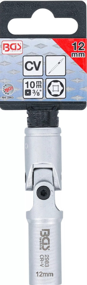 Galvutė kaitinimo žvakėms dvylikakampė šarnyrinė | 10 mm (3/8") | 12 mm (2983)