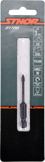 Grąžtas stiklui ir keramikai | 6.3 mm (1/4") galu | 3 mm (21700)