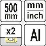 Liniuotė / gulsčiukas | aliuminė | 1000 mm (YT-70715)
