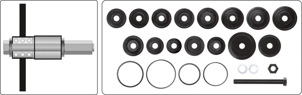 Guolių presavimo komplektas | 23 vnt. (YT-2541)