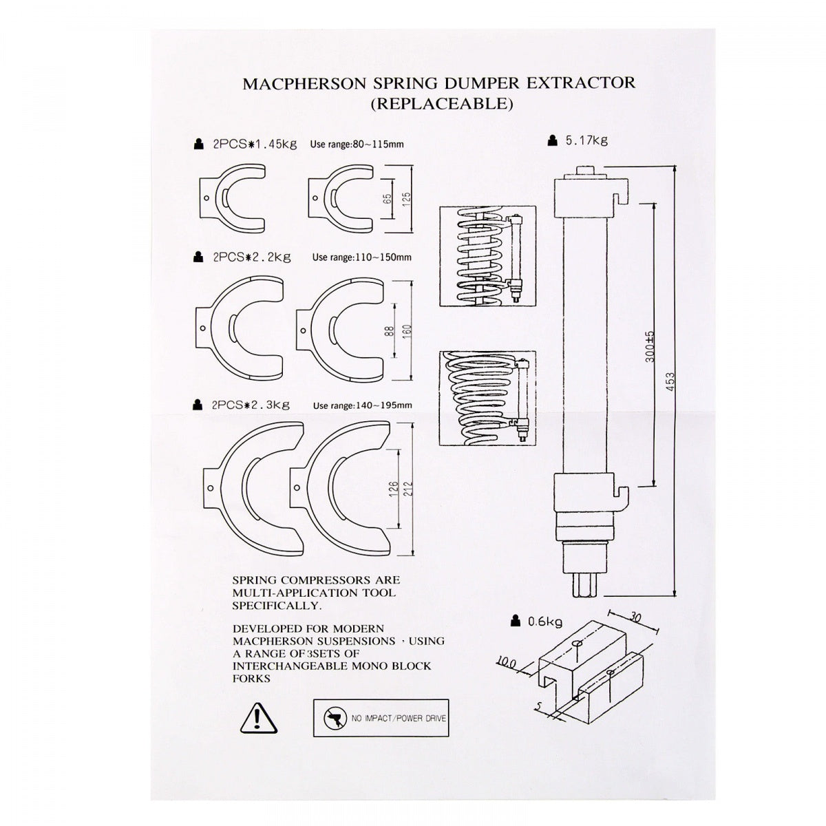 Amortizatorių spyruoklių suspaudėjai | "McPherson" pakabai (SK078)