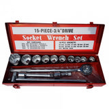 Galvučių komplektas 12 kampų | metalinė dėžė | 20 mm (3/4") | 15 vnt. (SK780578)