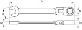 FLEX. RATCHET COMBINATION WRENCH 10MM (YT-1676)