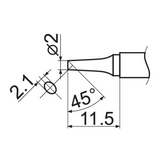 Litavimo antgalis su įmontuotu šildytuvu ir temperatūros jutikliu | tipas T12-BC2 (YT-82496)