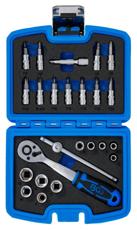 Socket and Ratchet Set | 6.3 mm (1/4") | 24 pcs. (74713)