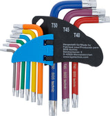 L-TYPE WRENCH SET | MULTICOLOUR | SHORT | T-STAR (FOR TORX) T10 - T50 | 9 PCS. (74457B)