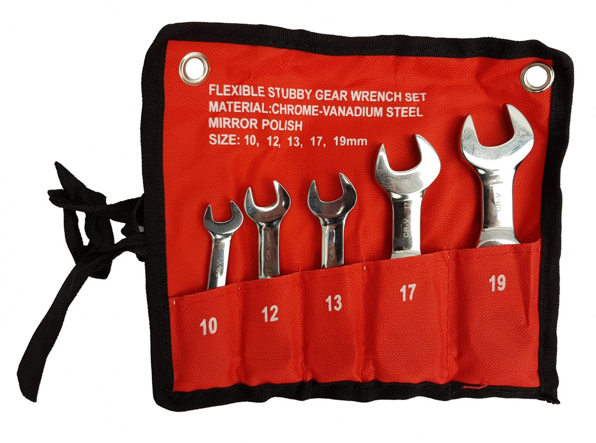 Terkšliniai raktai trumpi | šarnyriniai | 10/12/13/17/19  mm | 5 vnt. (RP5)