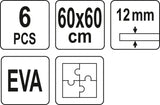 Apsauginis kilimėlis automobilių dirbtuvėms ar treniruoklių salei | 6 vnt / 60x60 cm (YT-08780)