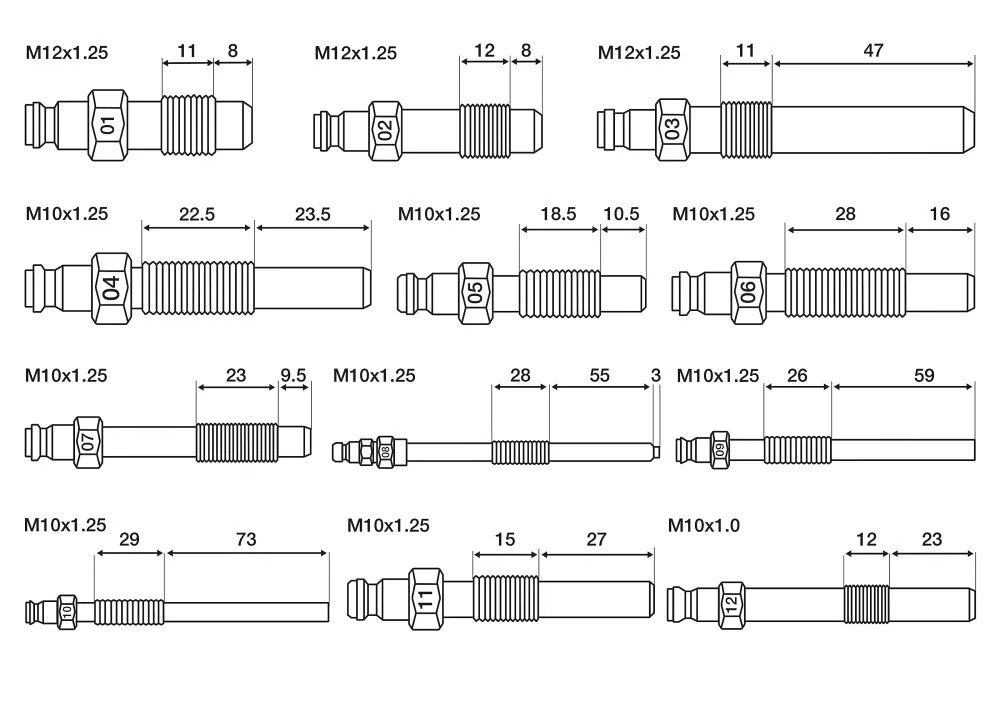 Dyzelinių ir benzininių variklių kompresijos matavimo rinkinys (8400)