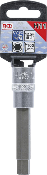 Antgalis įpresuotas į galvutę | ilgis 100 mm | 12,5 mm (1/2") | hex šešiakampis 11 mm (4266)
