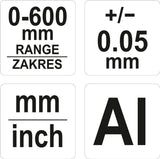 Slankmatis | 0 - 600 mm (YT-70740)