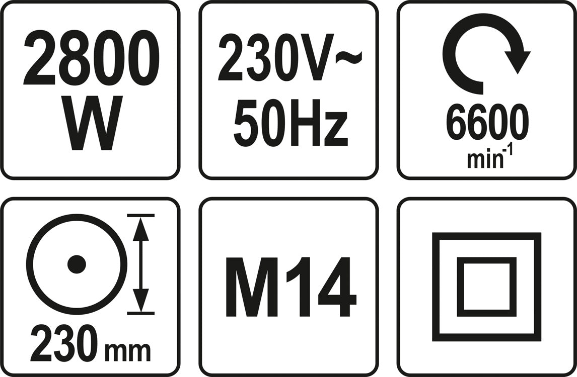 Kampinis šlifuoklis | 2800 W / 230 mm (YT-82110)