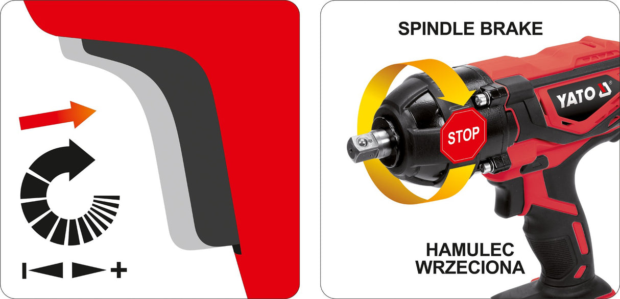 Akumuliatorinis smūginis veržliaraktis  | 12,5 mm (1/2") | 18V | 300 Nm 2,0AH (YT-82804)