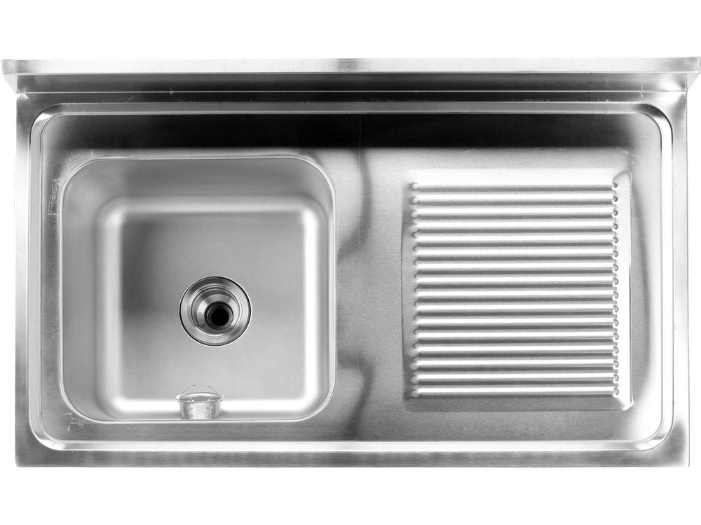 Nerūdijančio plieno stalas su praustuve | 100 x 60 cm (YG-30900)