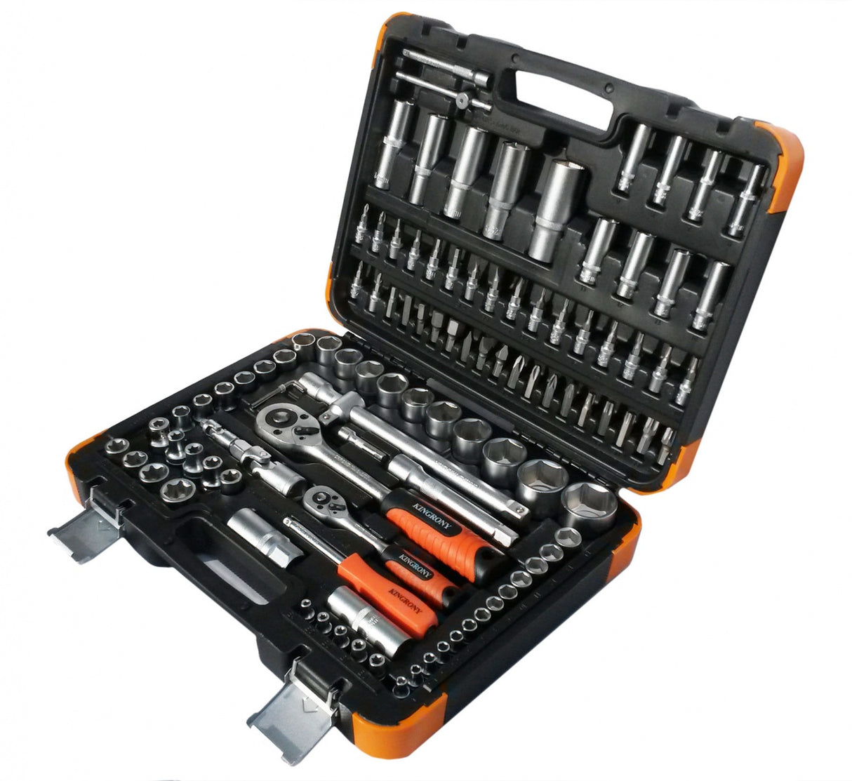 Galvučių ir raktų komplektas 108 dalių, 1/4" + 1/2" (KR121108C)