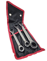 Terkšliniai daugiafunkciniai raktai | dvipusis su reversu | 4-in-1 | 8-19 mm | 3 vnt. (RS3B)