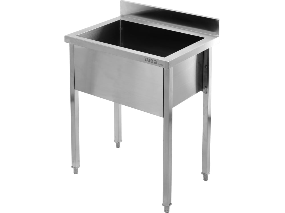 Стол из нержавеющей стали с просторной мойкой / раковиной 60 x 60 cm