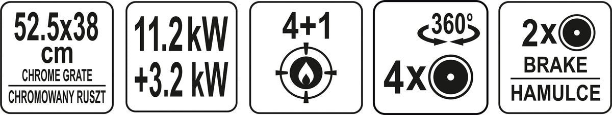 Lauko kepsninė / grilis | dujos | 4 + 1 | 14,4 KW (99647)