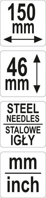 Kontūrų matuoklis | metalas | 150 mm (YT-70870)