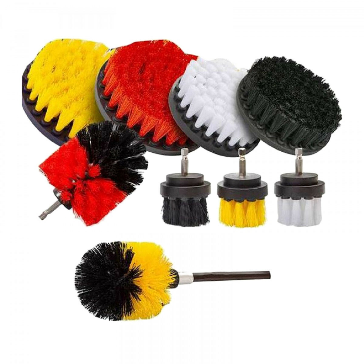 Šepečių rinkinys su Hex 6.3 mm (1/4") galu | Nailonas | 10 vnt. (DB10S)