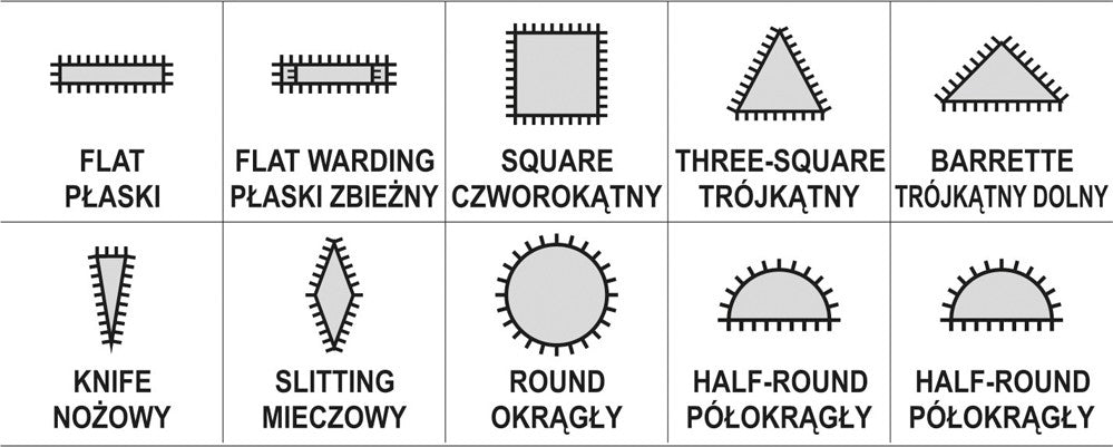 Deimantinių dildelių rinkinys | 3x140x25 mm | 10 vnt. (YT-6145)