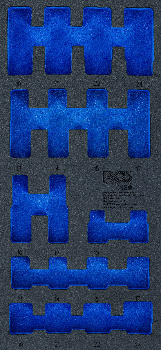 Įrankių dėklas 1/3: smūginės galvutės šešiakampės | 12,5 mm (1/2") | 10 - 24 mm | 20 vnt. (4130)