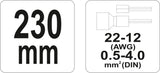 Replės jungčių užspaudimui | 0,5 - 4,0 mm² (YT-2299)