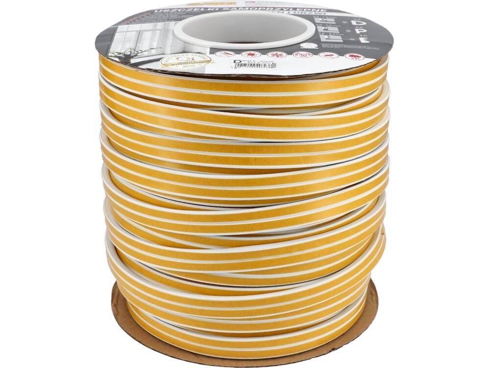 Lipni sandarinimo juosta langams, durims 100m, D-profilis, balta (76757)