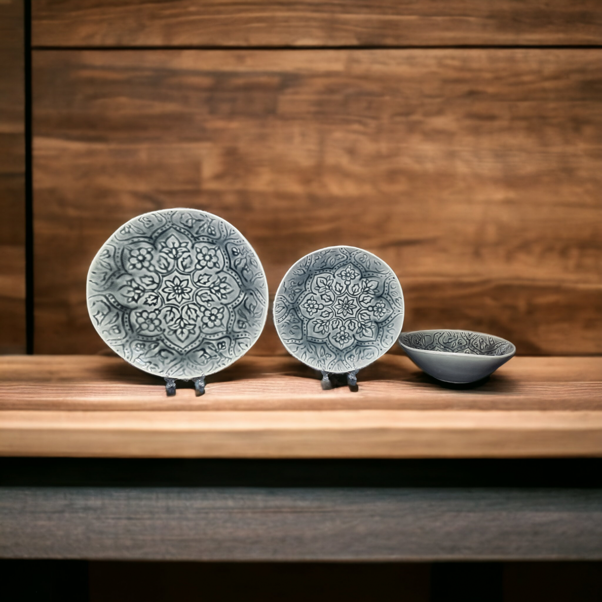 Indų komplektas MOSH | pilkas | keramika | 3VNT. (MOSH)