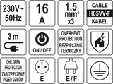 Elektrinis ilgintuvas | 6 lizdai | 1.5 mm² | 3 m (72371)