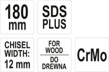 Kaltas medžiui plokščias | Cr-Mo | SDS PLUS | 12 mm (YT-47200)