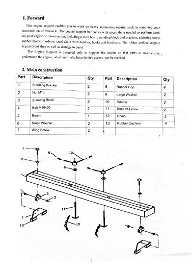 Laikiklis varikliui (traversas) XL | 750-1450 mm | 500 kg (SK3114)