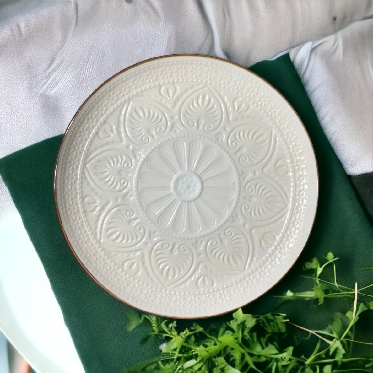 Lėkštė SALSA | balta | blizgi | keramika | Ø27CM (69983)