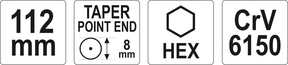 Žymeklis / punšas | CrV6150 | 8x112 mm (YT-47151)