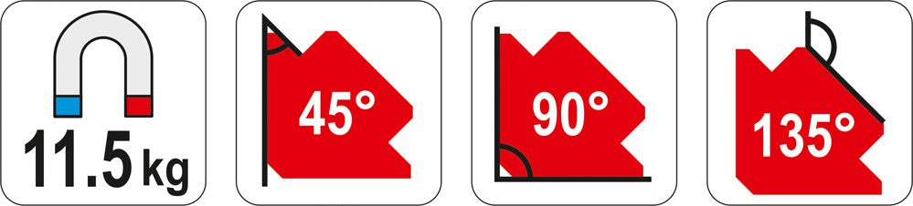 Magnetas suvirinimo kampui | 82x120x13 mm (YT-0863)