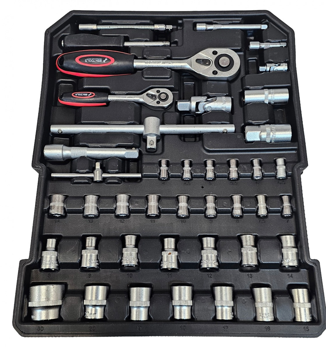 Įrankių rinkinys aliuminiame lagamine | terkšliniai raktai | su ratukais | 419 vnt. (SK582419)