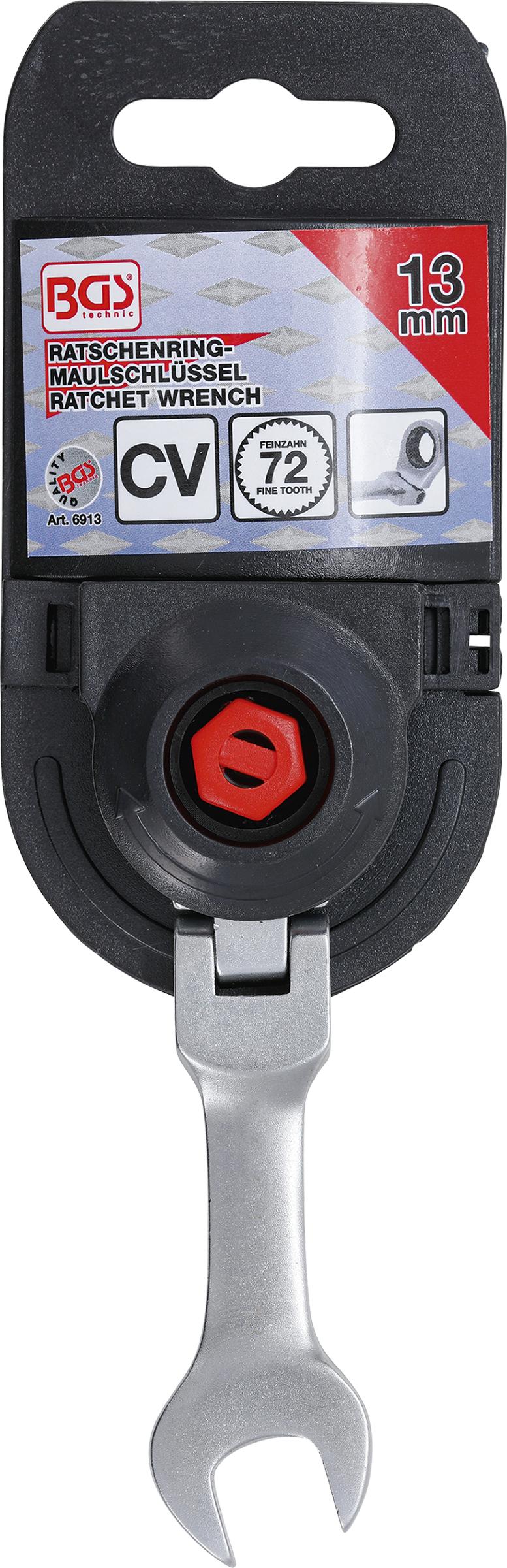 Kombinuotas raktas su terkšle | trumpas | šarnyrinis | 13 mm (6913)