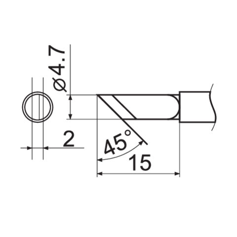 Litavimo antgalis su įmontuotu šildytuvu ir temperatūros jutikliu | tipas T12-K (YT-82491)