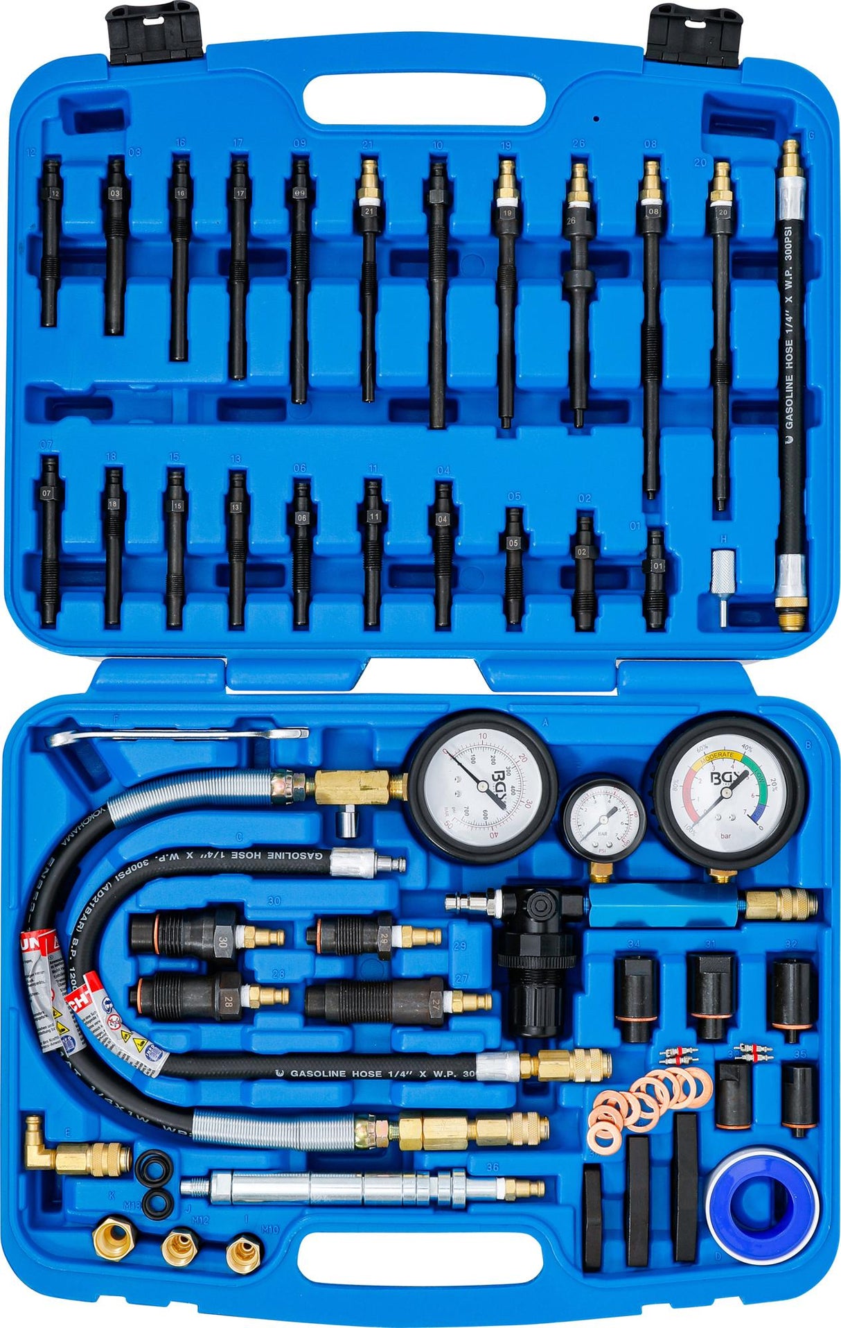 Benzino ir dyzelinio variklio suspaudimo ir nuotėkio testavimo rinkinys (8401)