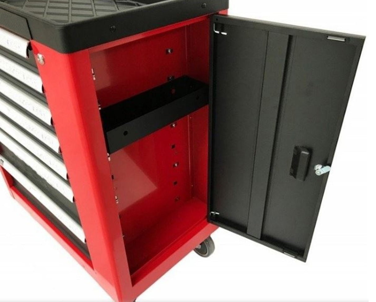 Įrankių spintelė ant ratukų | 7 stalčiai | 1 šoninės durys | 250 įrankių (H7007)