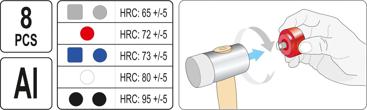 Plaktuko rinkinys su keičiamomis galvutėmis (YT-45905)