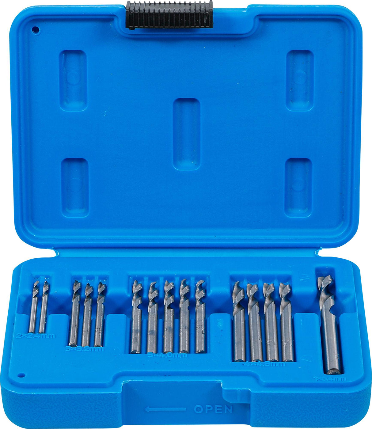 Grąžtų rinkinys | kniedžių skylėms | HSS | 2.4 - 6.4 mm | 15 vnt. (2097)
