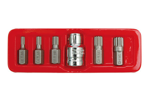 SCREWDRIVER BIT SET SPLINE M5-M12 6PCS (66760)