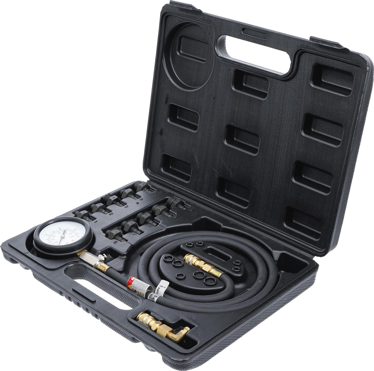 Tepalo slėgio/spaudimo matuoklis su ilga žarna ir adapteriais (98007)