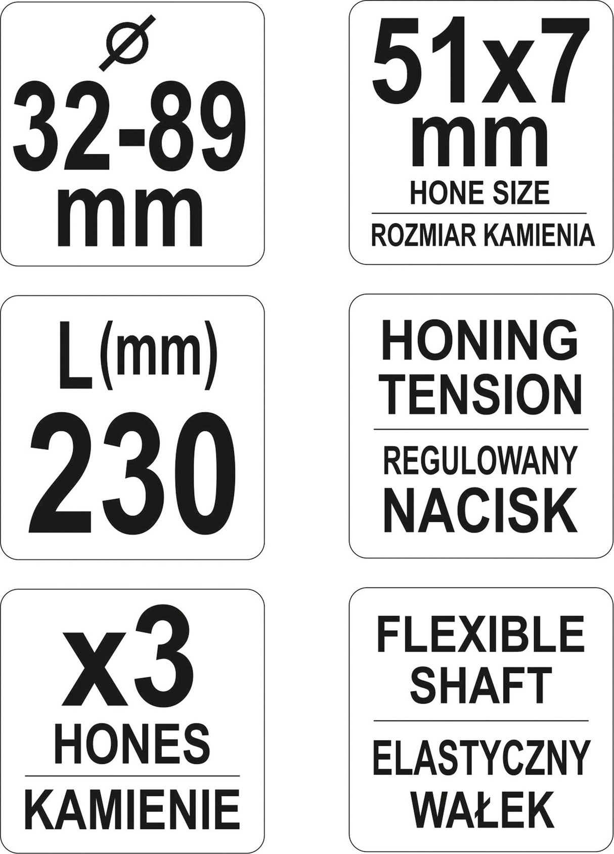 Cilindrų šveitiklis (Honas) 3-kojis | Ø 32 - 89 mm (YT-05811)