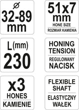 Cilindrų šveitiklis (Honas) 3-kojis | Ø 32 - 89 mm (YT-05811)