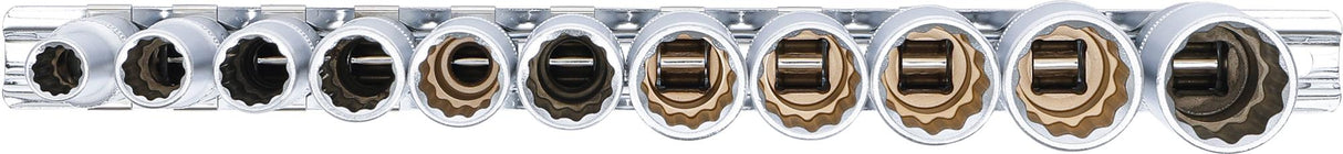 Galvučių rinkinys, 12 kampų, ilgos | 10 mm (3/8") | 8 - 19 mm | 11 vnt. (5252)