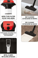 Dulkių siurblys pramoninis | drėgna ir sausa funkcija | 1400/2000 W / 30 l (YT-85701)