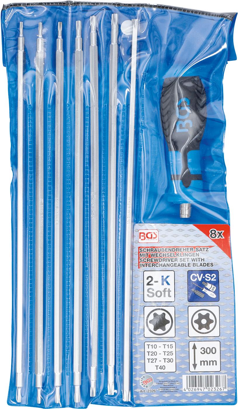 Atsuktuvų rinkinys su keičiamomis mentėmis | T-Star (Torx) / T-Star (Torx) su skyle | 8 vnt. (2326)